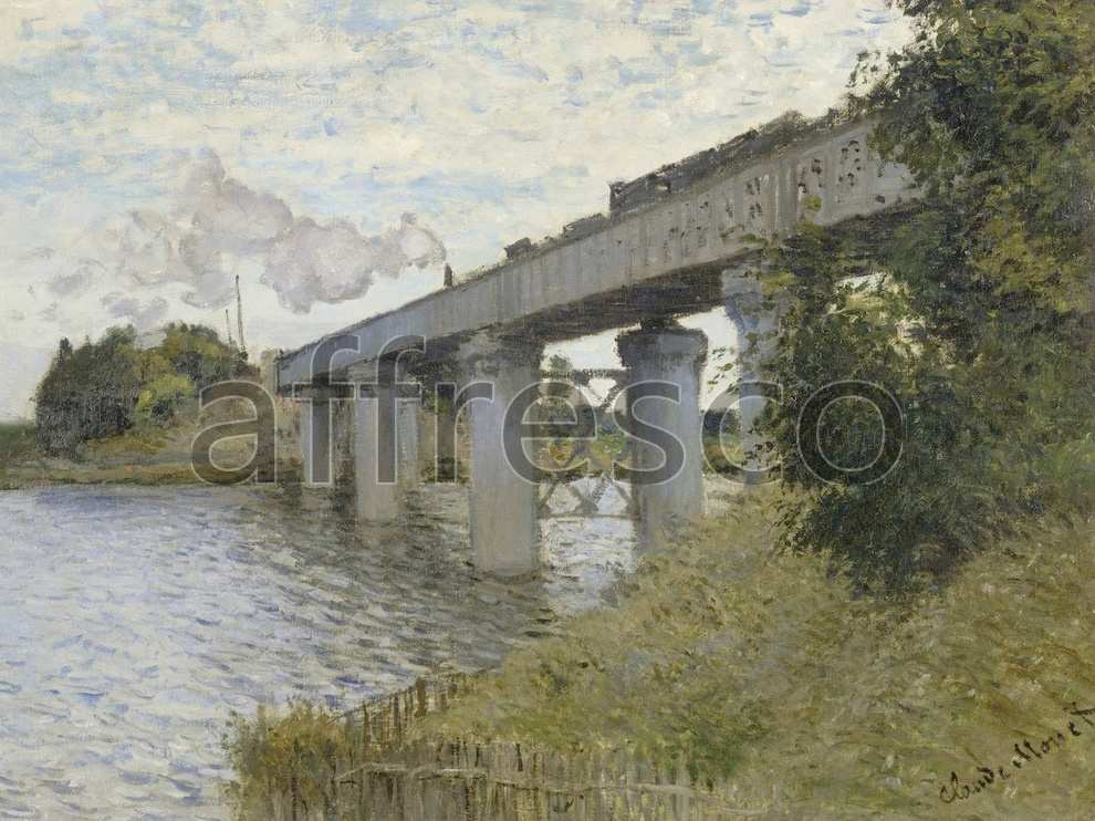 Impressionists & Post-Impressionists | Claude Monet The Railroad bridge in Argenteuil | Affresco Factory