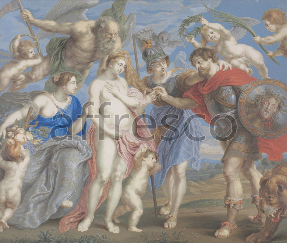Classical antiquity themes | Bernard Lens Victorious Hero Takes Occasion to Conclude Peace | Affresco Factory