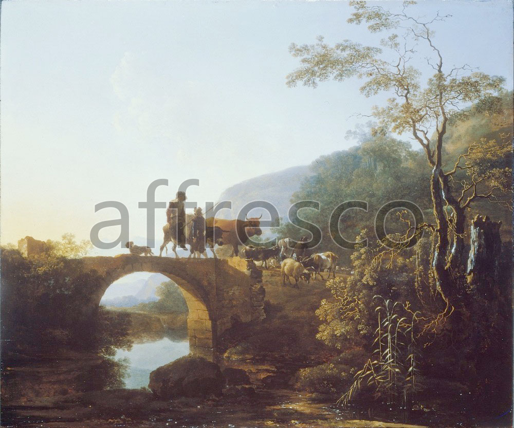 Classic landscapes | Pynacker Adam Bridge in an Italian Landscape | Affresco Factory