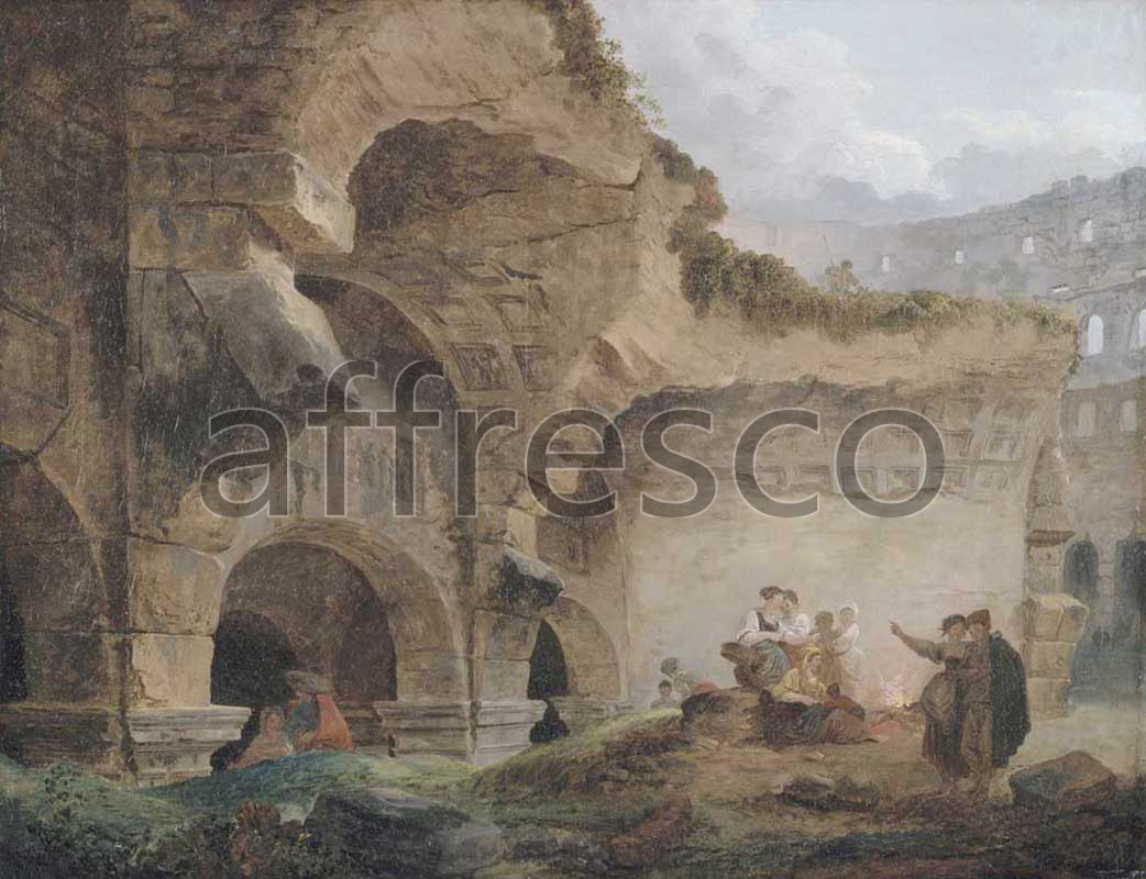 Classic landscapes | Hubert Robert Washerwomen in the Ruins of the Colosseum | Affresco Factory