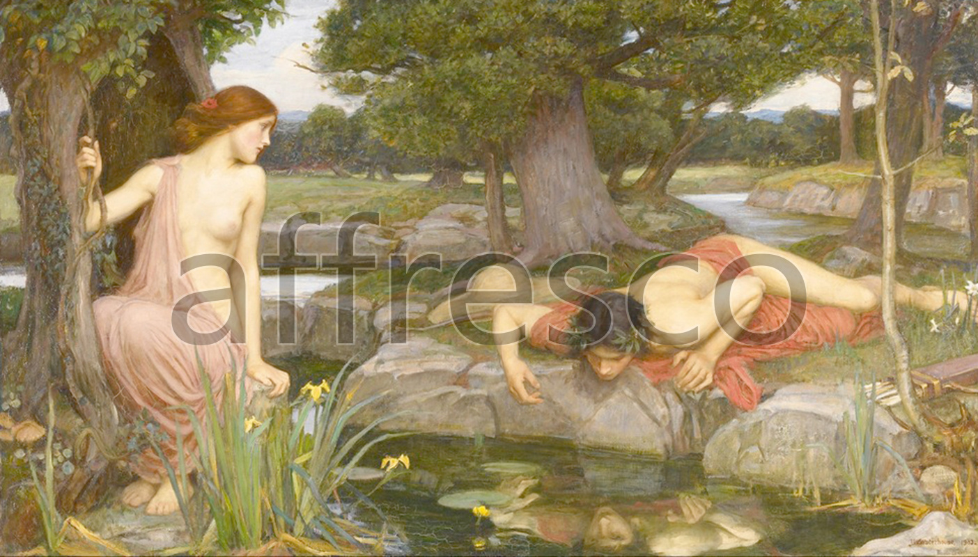 Classical antiquity themes | John William Waterhouse Echo and Narcissus | Affresco Factory