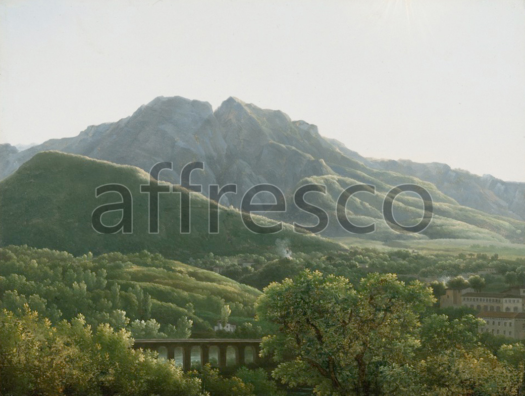 Classic landscapes | Jean Joseph Xavier Bidauld View of Bridge and the Town of Cava Kingdom of Naples | Affresco Factory