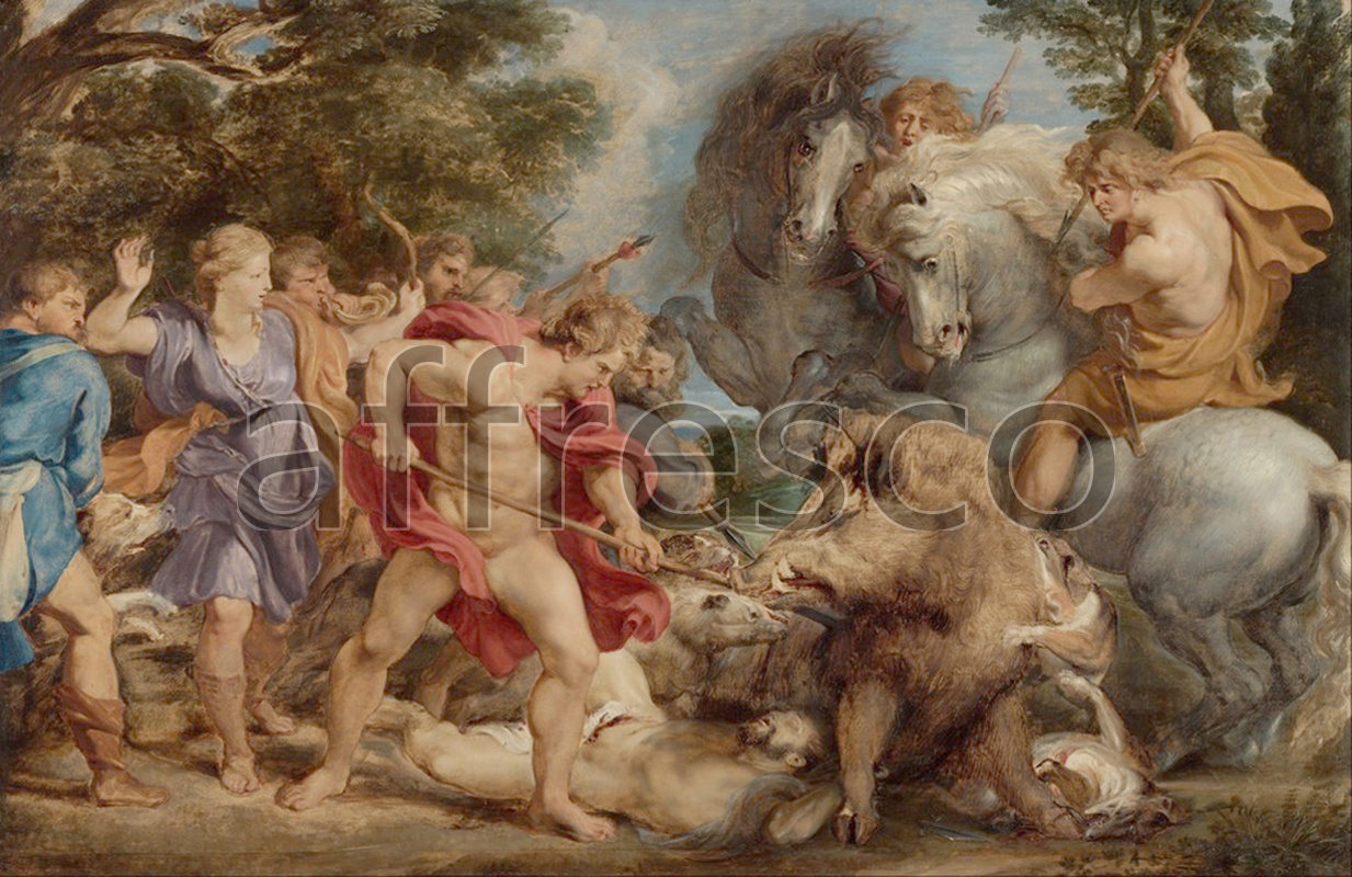 Classical antiquity themes | Peter Paul Rubens The Calydonian Boar Hunt | Affresco Factory