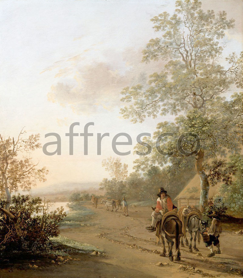 Classic landscapes | Both Jan Road by the Edge of a Lake | Affresco Factory