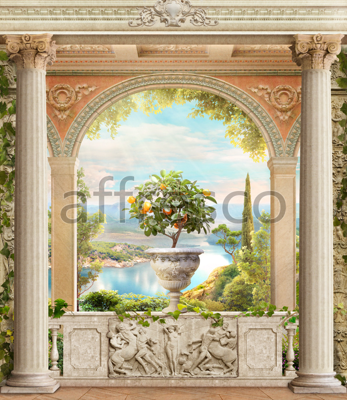 6568 | The best landscapes | Balcony with columns | Affresco Factory