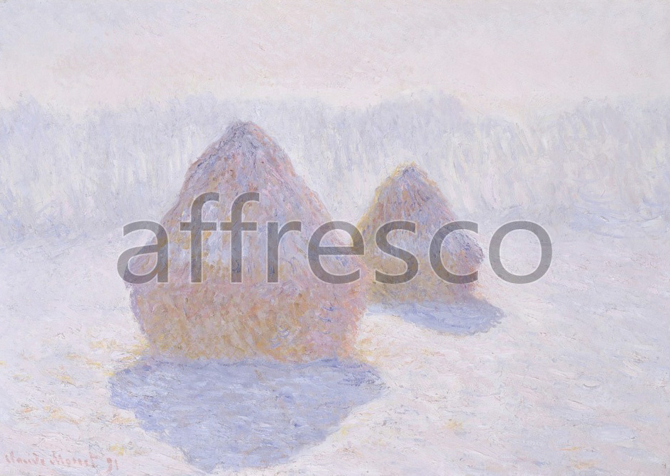 Impressionists & Post-Impressionists | Claude Monet Haystacks Effect of Snow and Sun | Affresco Factory