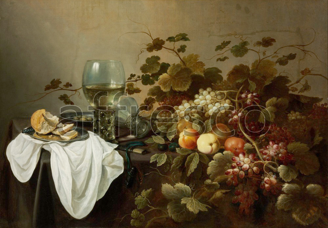 Still life | Pieter Claesz Still Life with Fruit and Roemer | Affresco Factory
