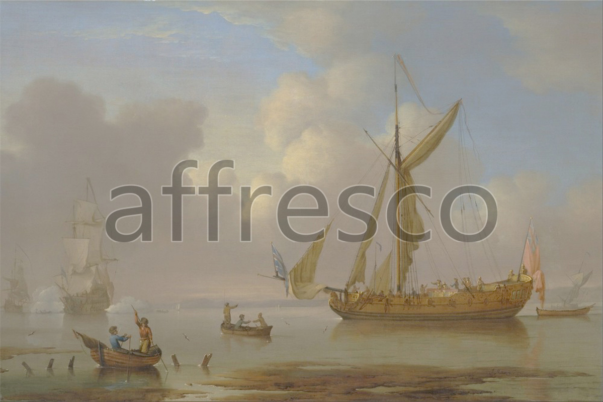 Marine art | Peter Monamy Royal Yacht Becalmed at Anchor | Affresco Factory