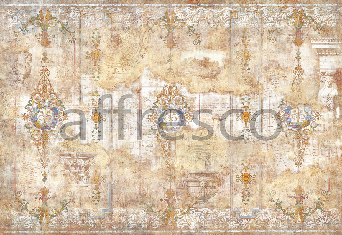 7180 | Classic Ornaments | aging wall with ornament designs | Affresco Factory