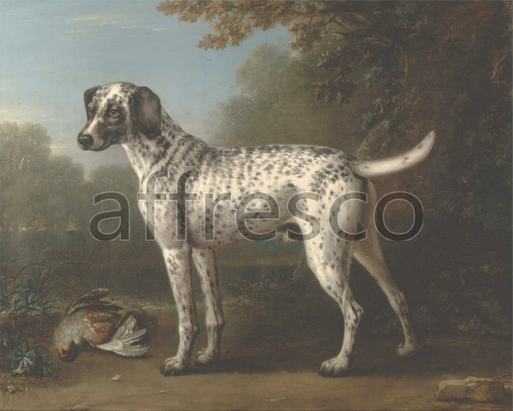 Paintings of animals | John Wootton A Grey Spotted Hound | Affresco Factory