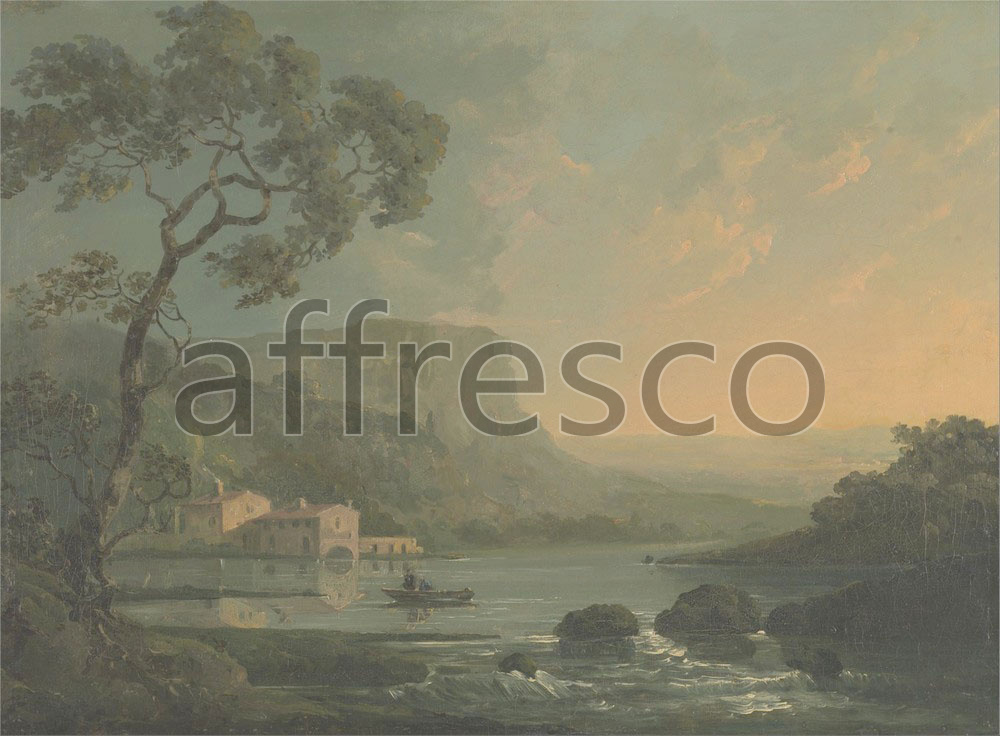 Classic landscapes | William Hodges Landscape with Fishermen on a Lake | Affresco Factory