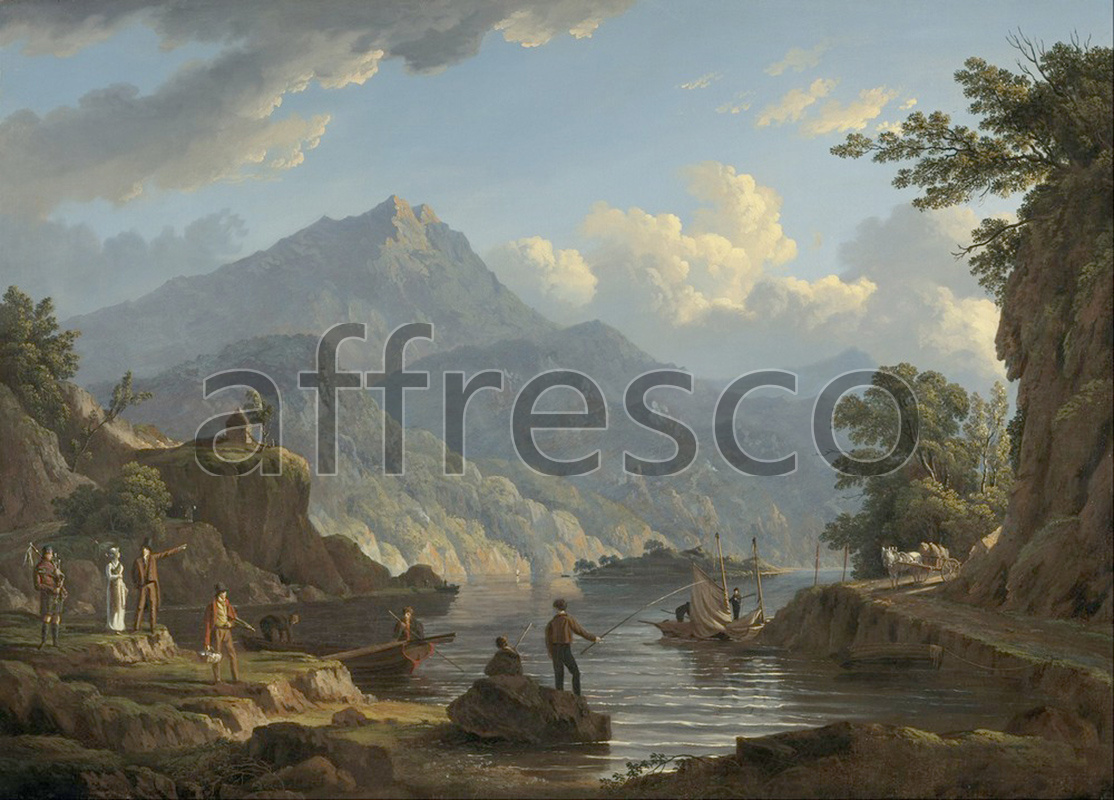 Classic landscapes | John Knox Landscape with Tourists at Loch Katrine | Affresco Factory