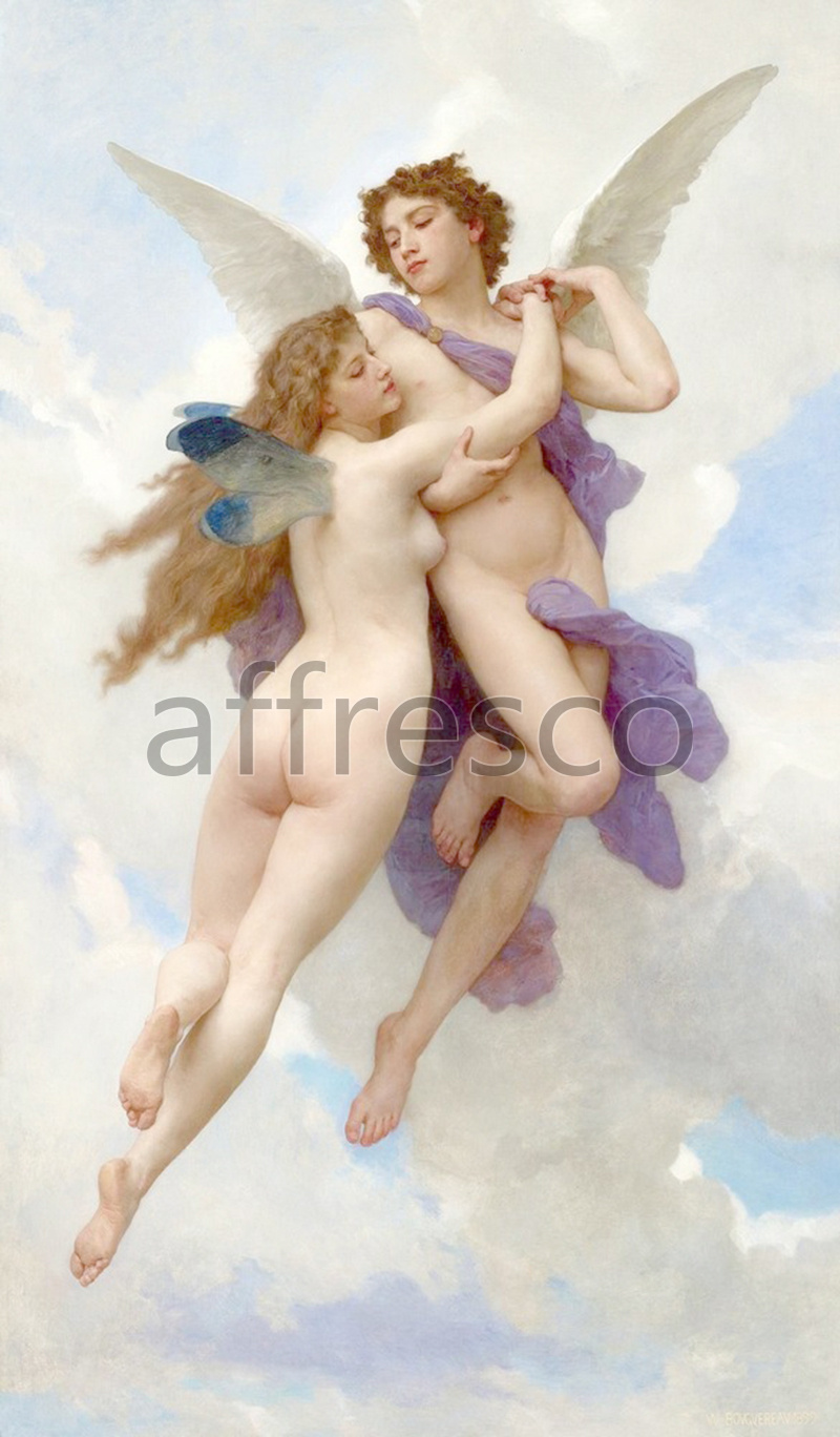 Classical antiquity themes | William Adolphe Bouguereau  L Amour et Psych | Affresco Factory