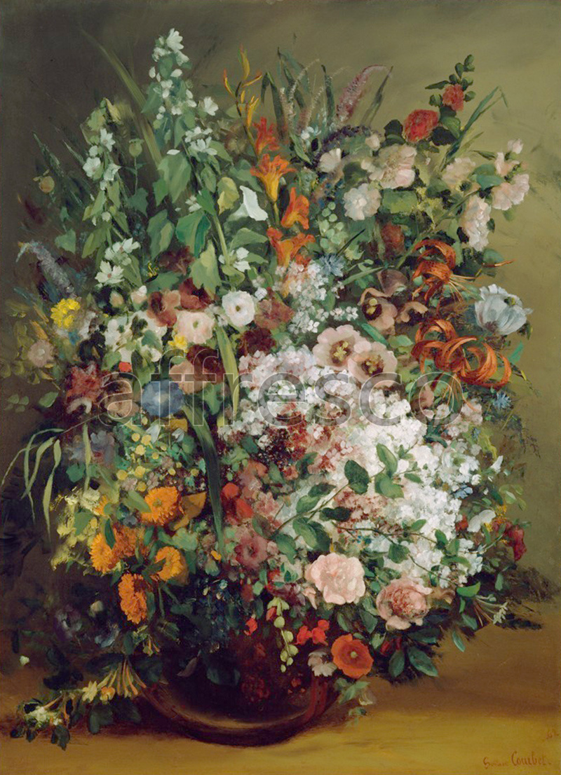 Still life | Courbet Gustave Bouquet of Flowers in a Vase | Affresco Factory