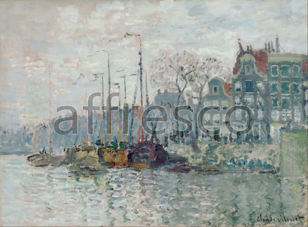 Impressionists & Post-Impressionists | Claude Monet View of the Prins Hendrikkade and the Kromme Waal in Amsterdam | Affresco Factory