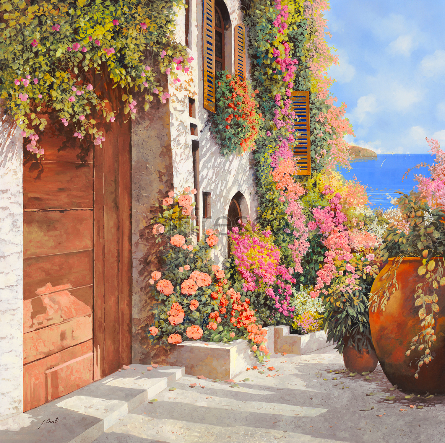 6732 | Picturesque scenery | Porch with roses | Affresco Factory