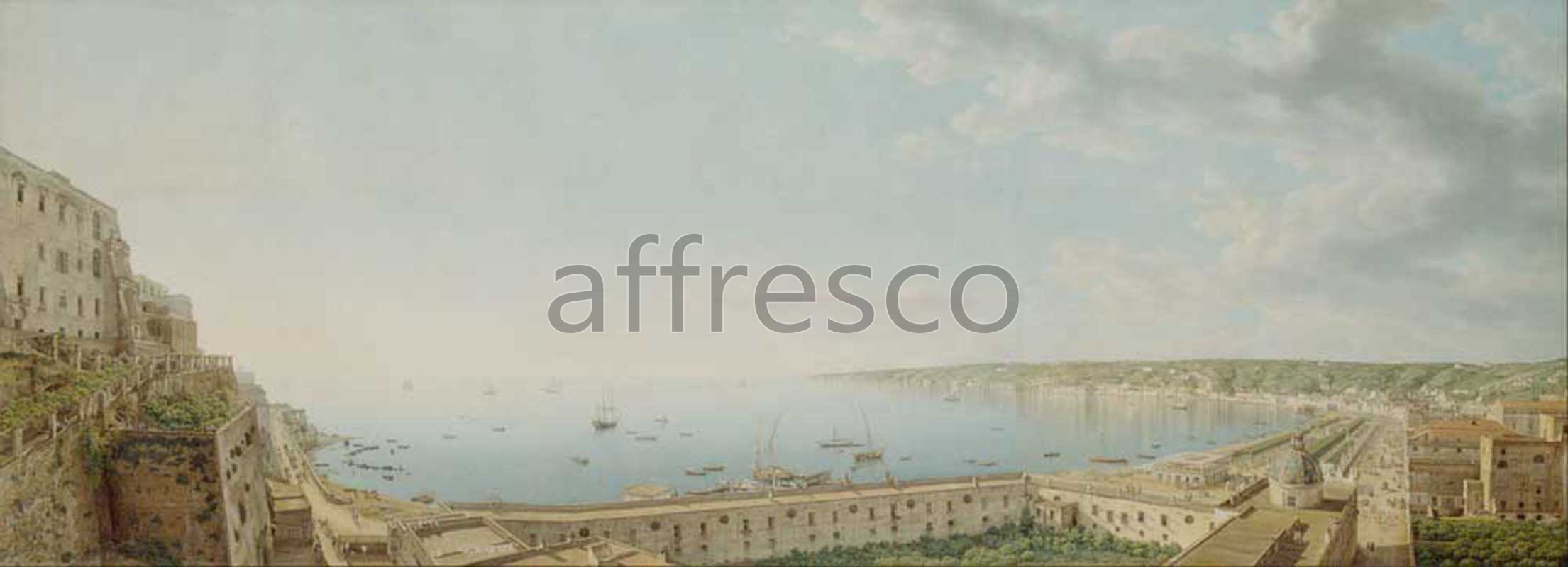 Classic landscapes | Giovanni Battista Lusieri A View of the Bay of Naples Looking Southwest from the Pizzofalcone Toward Capo di Posilippo | Affresco Factory