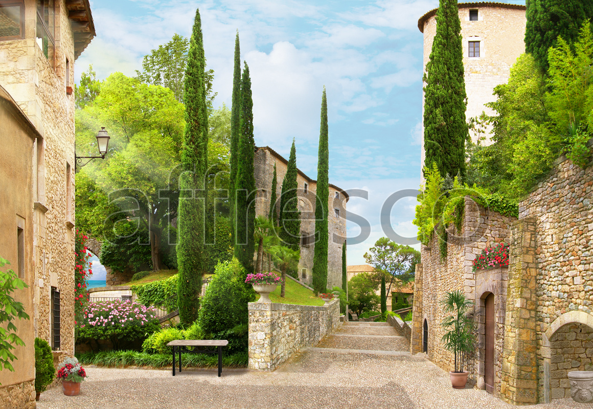 4943 | The best landscapes | Street with cypress | Affresco Factory