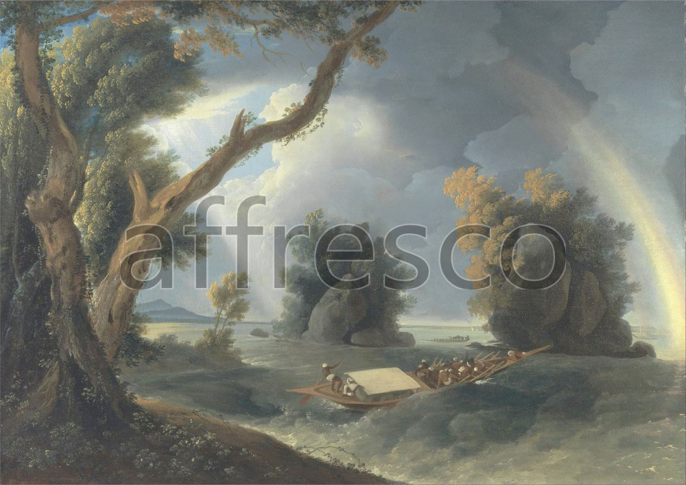 Classic landscapes | William Hodges Storm on the Ganges with Mrs. Hastings near the Col gon Rocks | Affresco Factory