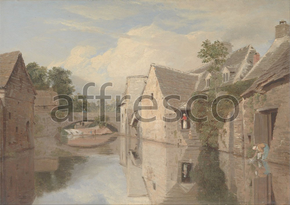 Classic landscapes | William Linton Cottages by a River | Affresco Factory