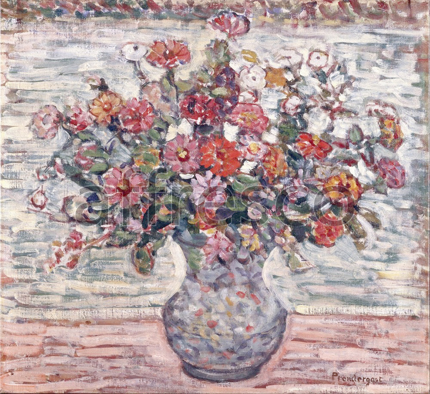 Still life | Maurice Brazil Prendergast Flowers in a Vase Zinnias | Affresco Factory