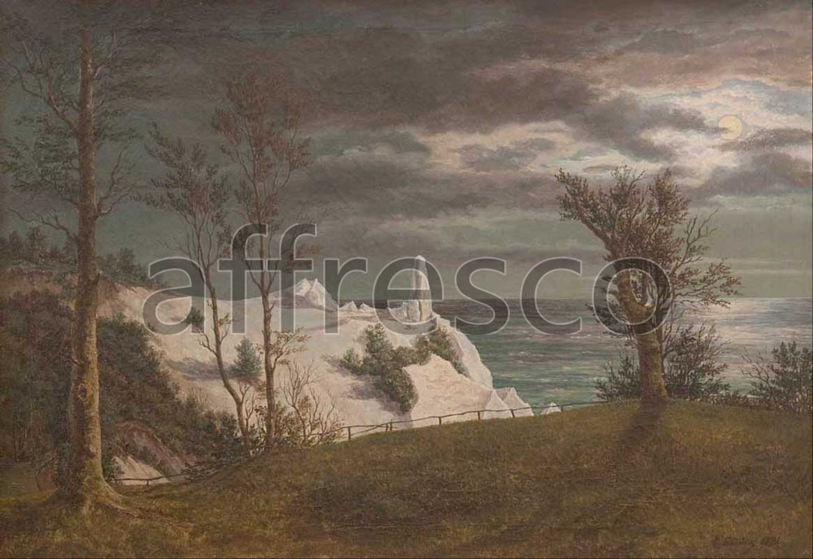 Classic landscapes | F. Sodring The Summer Spire on the Chalk Cliffs of the Island Mon | Affresco Factory