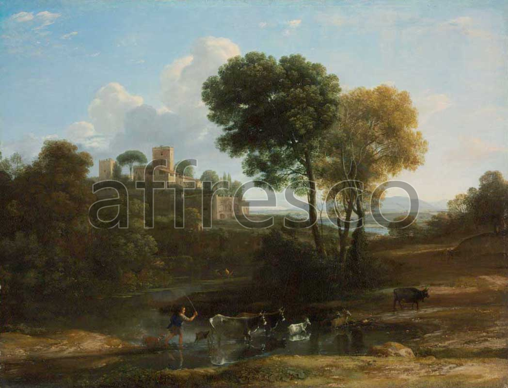 Classic landscapes | Claude Lorrain Villa in the Roman Campagna | Affresco Factory