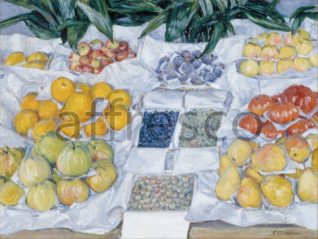 Still life | Gustave Caillebotte Fruit Displayed on a Stand | Affresco Factory