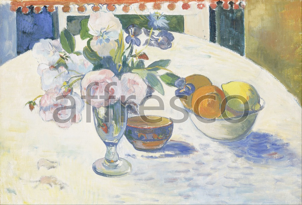 Impressionists & Post-Impressionists | Paul Gauguin Flowers and a Bowl of Fruit on a Table | Affresco Factory