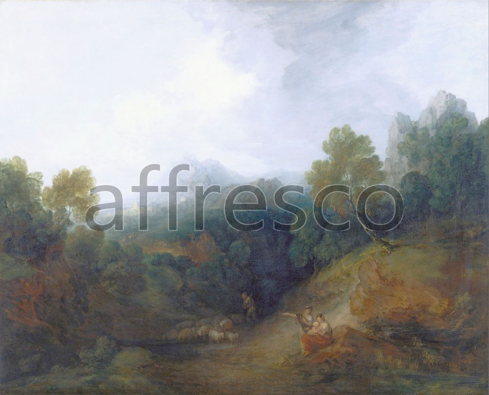 Classic landscapes | Thomas Gainsborough Landscape with a Flock of Sheep | Affresco Factory
