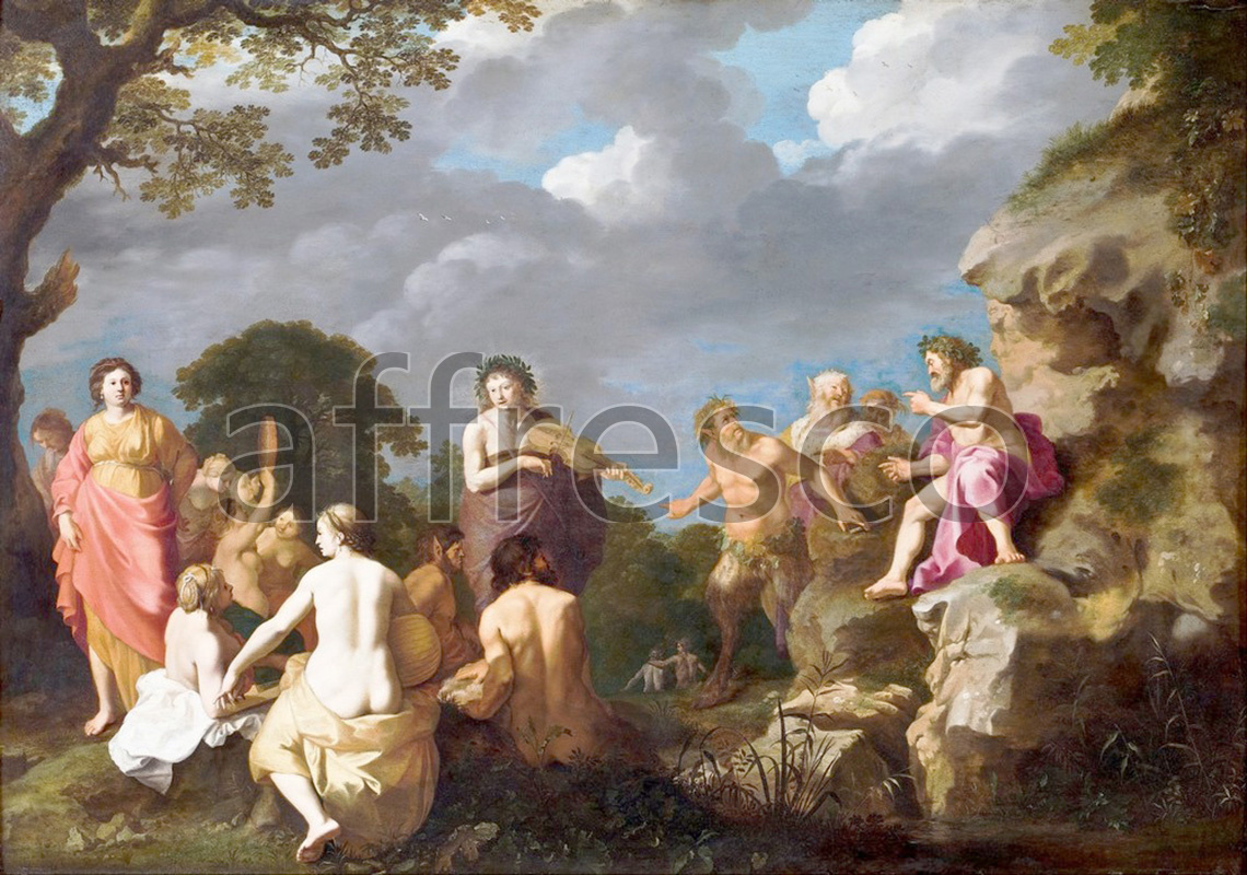 Classical antiquity themes | Cornelis van Poelenburgh The Musical Contest between Apollo and Marsyas | Affresco Factory