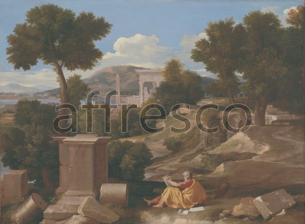 Classic landscapes | Nicolas Poussin Landscape with Saint John on Patmos | Affresco Factory