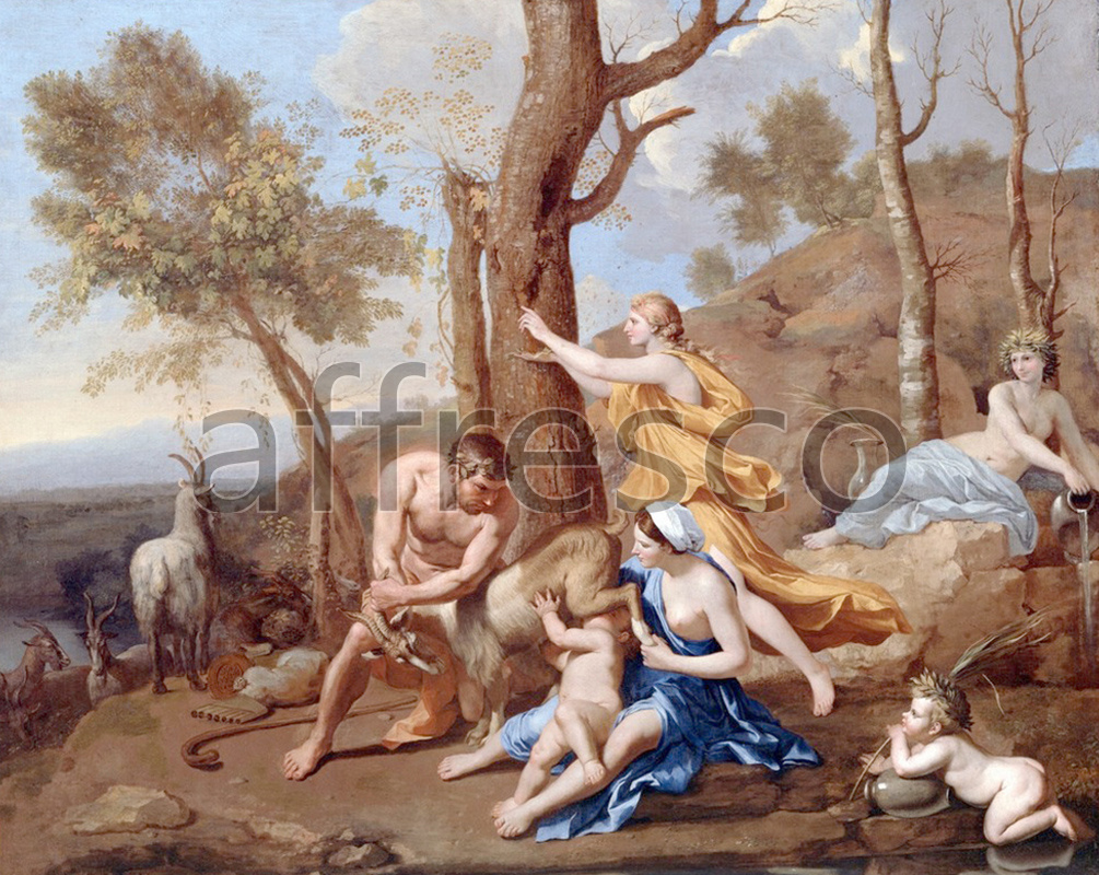 Classical antiquity themes | Poussin Nicolas The Nurture of Jupiter | Affresco Factory