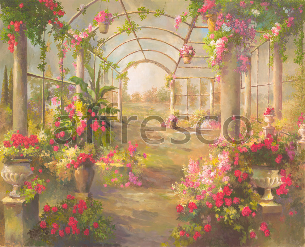 4555 | Picturesque scenery | Arbour with flowers | Affresco Factory