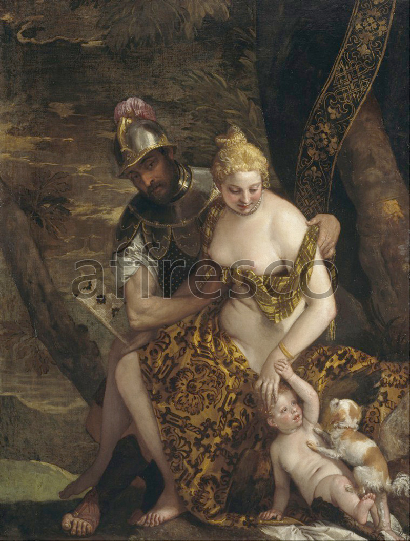Classical antiquity themes | Paolo Veronese Mars Venus and Cupid | Affresco Factory