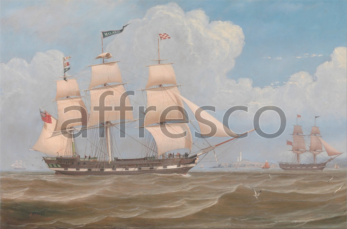 Marine art | William Clark The English Merchant Ship Malabar | Affresco Factory