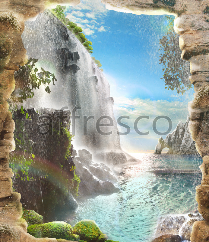 6330 | The best landscapes | Cascade near a gulf | Affresco Factory