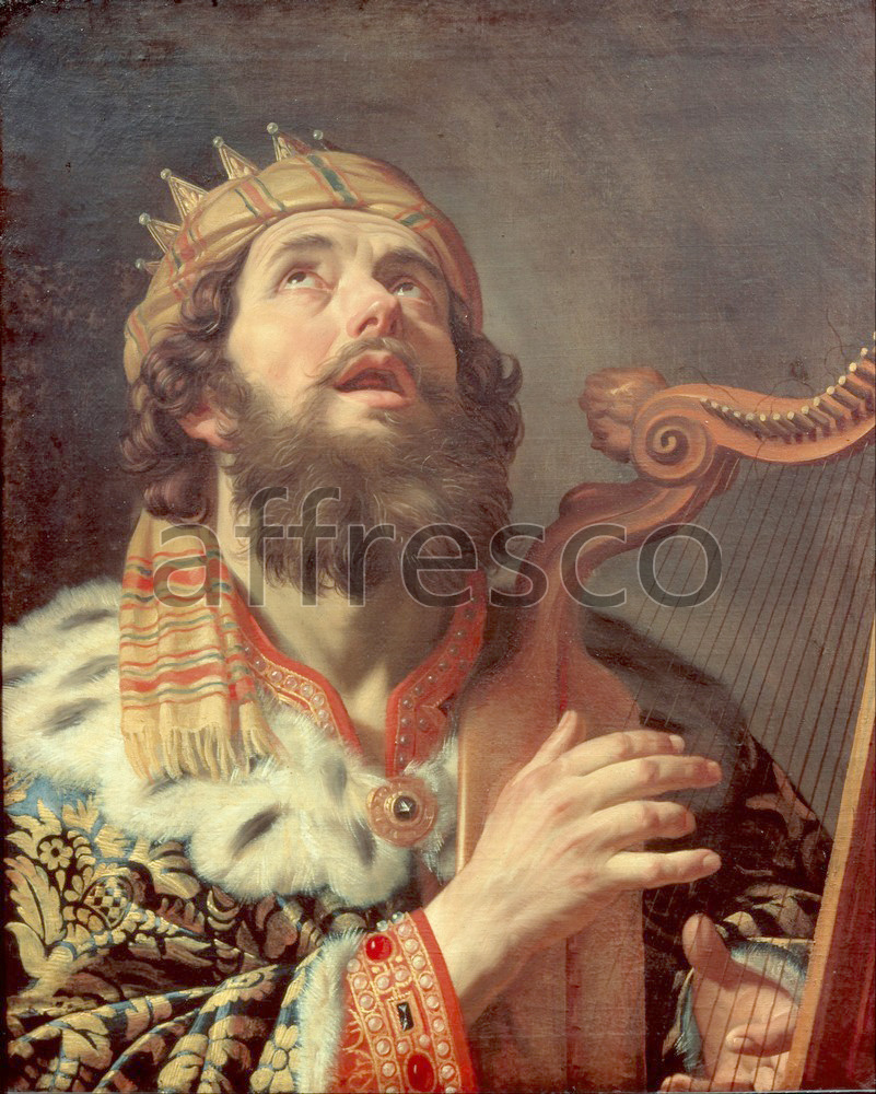 Scenic themes | Gerard van Honthorst King David Playing the Harp | Affresco Factory