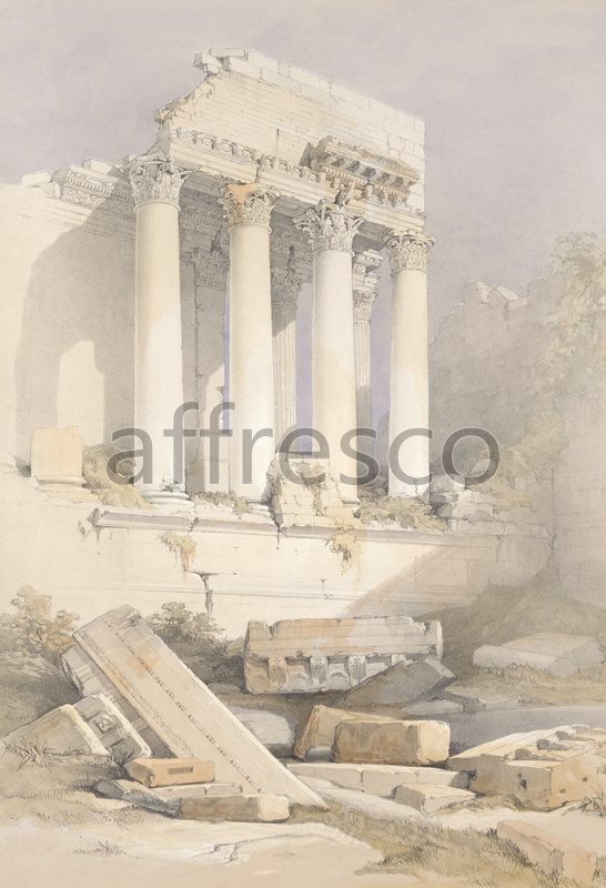 4752 | Picturesque scenery | ruins columns | Affresco Factory