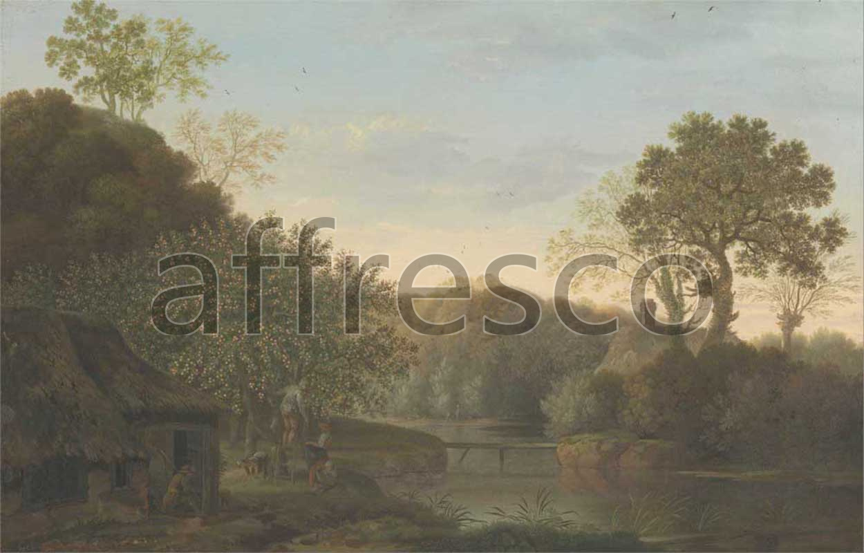 Classic landscapes | George Smith An Autumn Landscape with Apple Pickers | Affresco Factory