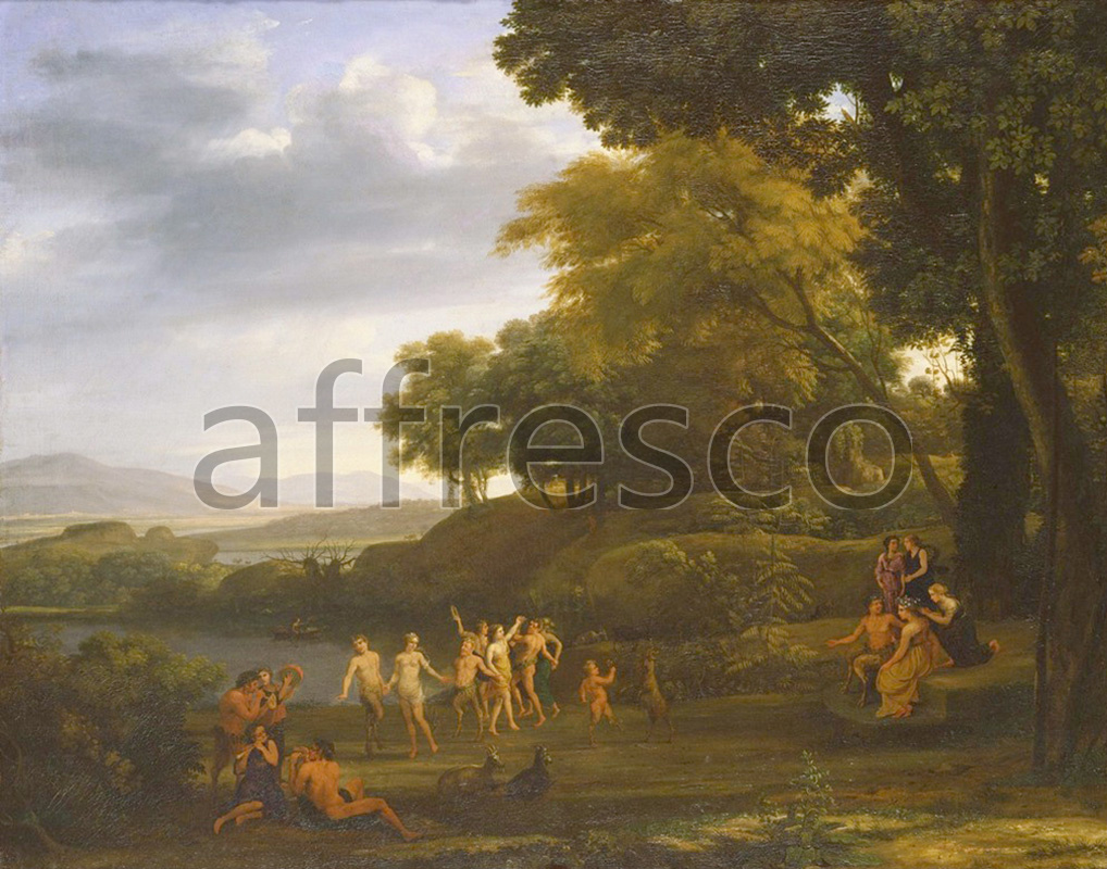 Classical antiquity themes | Claude Lorrain Landscape with Dancing Satyrs and Nymphs | Affresco Factory