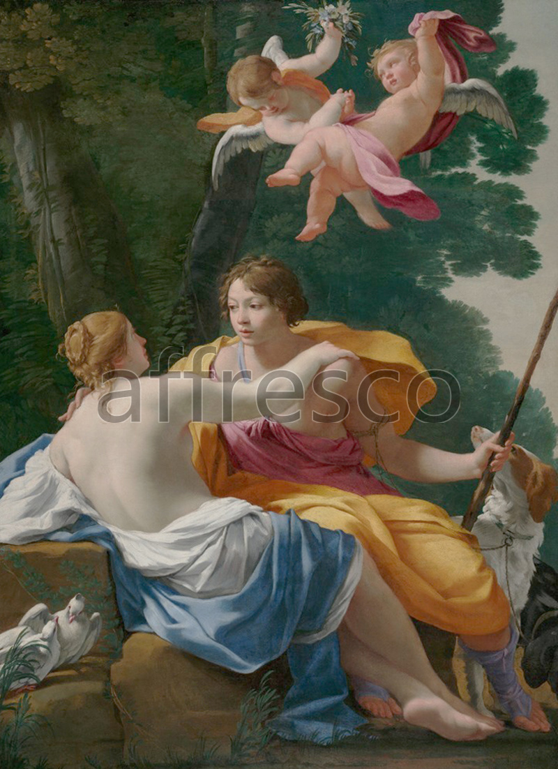 Classical antiquity themes | Simon Vouet Venus and Adonis | Affresco Factory