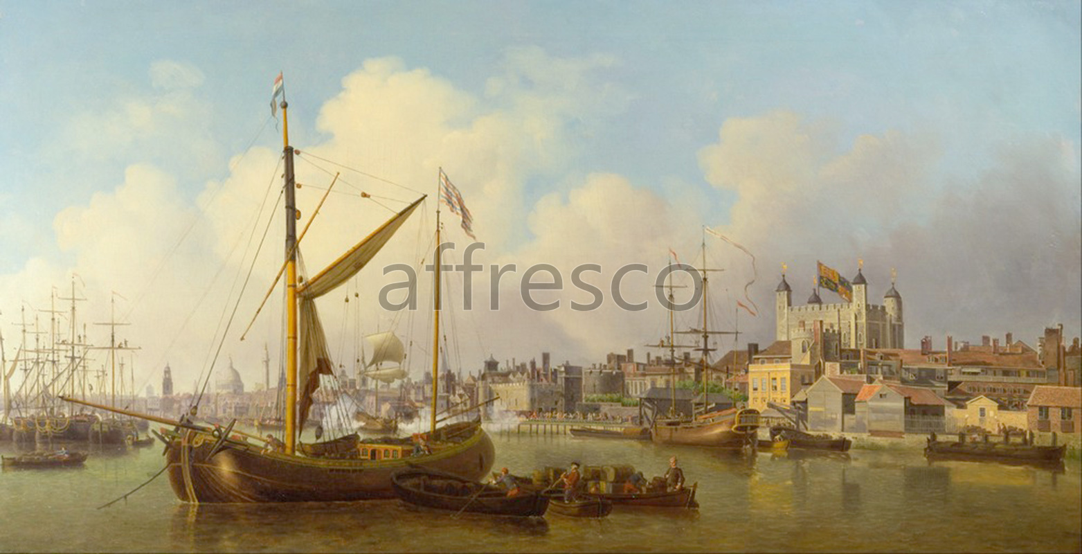 Marine art | Samuel Scott The Thames and the Tower of London Supposedly on the Kings Birthday | Affresco Factory