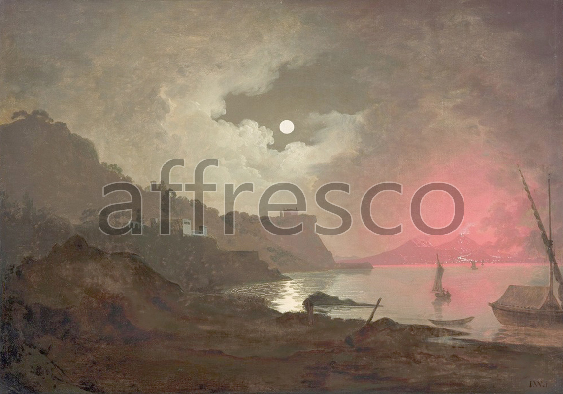 Classic landscapes | Joseph Wright of Derby A view of Vesuvius from Posillipo | Affresco Factory