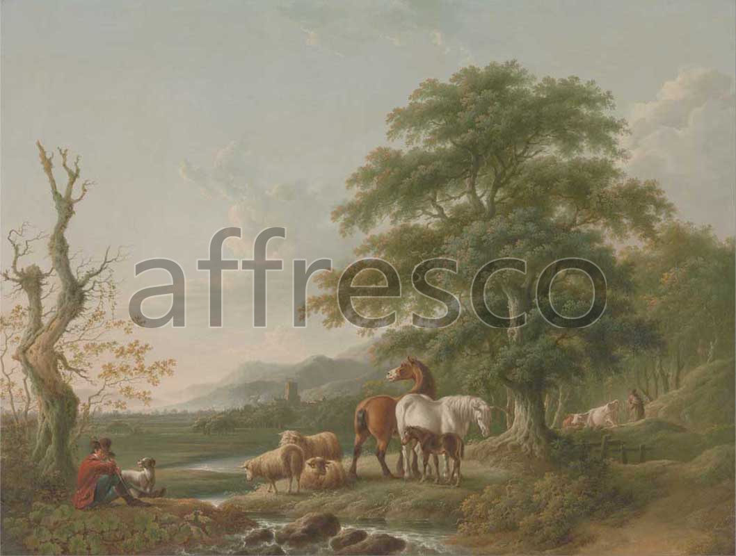 Classic landscapes | Charles Towne Landscape with a Shepherd | Affresco Factory