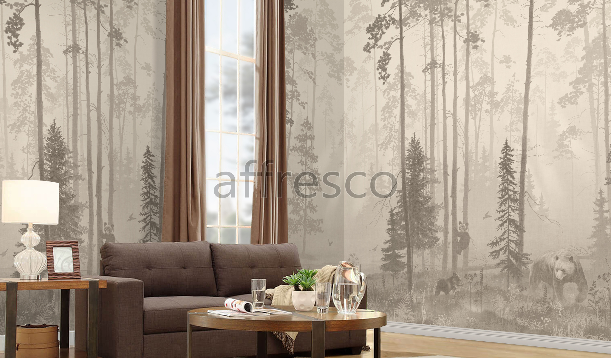 Handmade wallpaper, Bears in the Forest