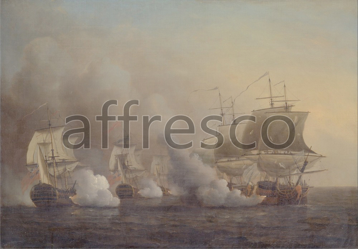 Marine art | Samuel Scott Action off the Cape of Good Hope | Affresco Factory