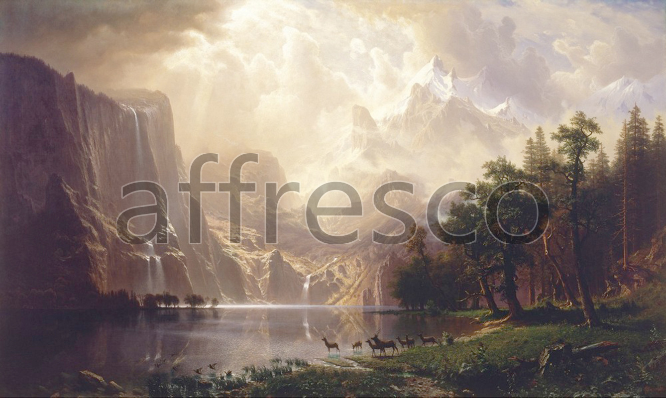 Classic landscapes | Albert Bierstadt Among the Sierra Nevada California | Affresco Factory