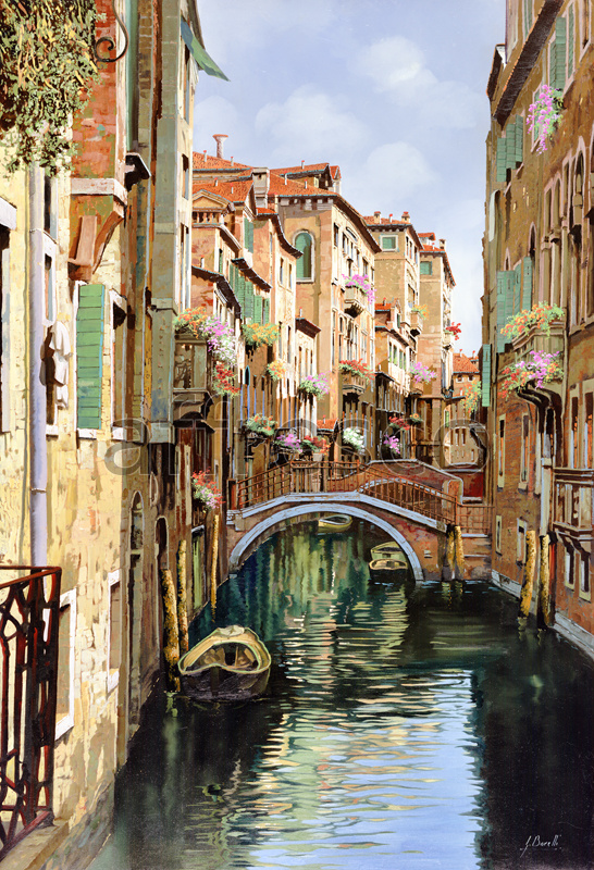 6766 | Picturesque scenery | Bridge over a canal | Affresco Factory