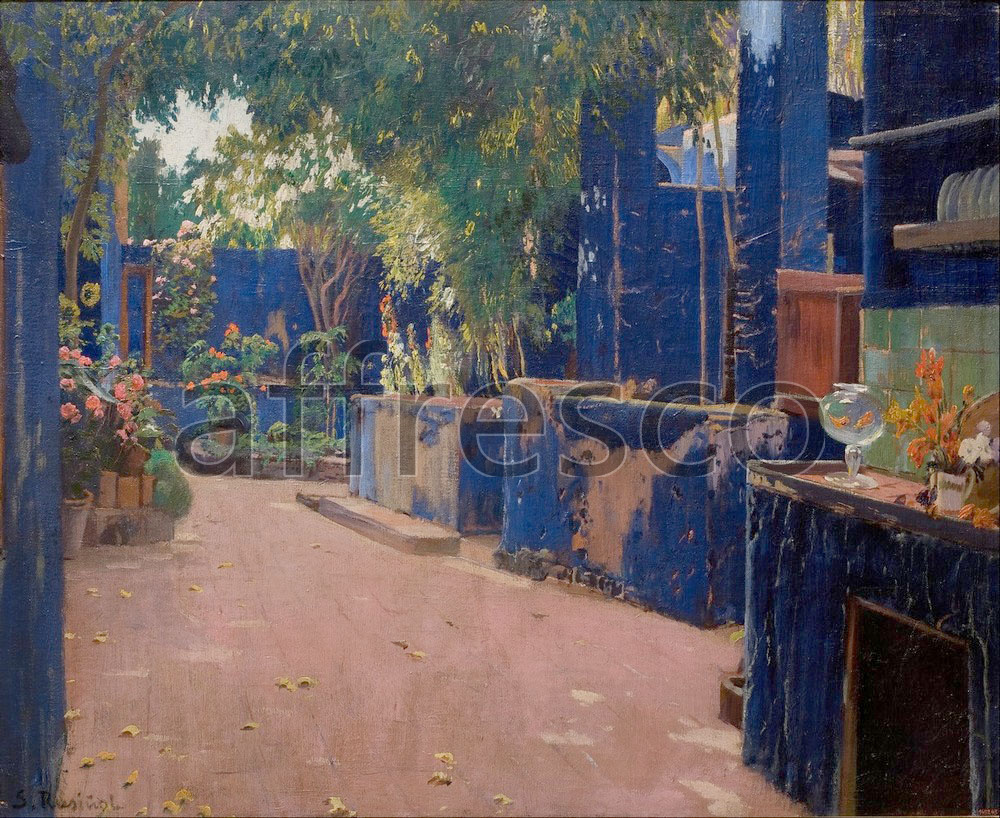 Impressionists & Post-Impressionists | Santiago Rusinol Blue Courtyard Arenys de Munt | Affresco Factory